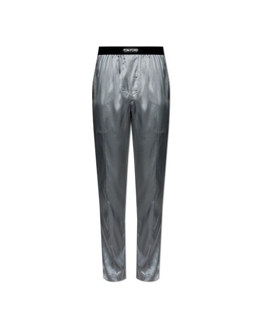 Tom Ford Nachtkleding ,Grijs ,Zijden Pyjamabroek in het Gray voor heren