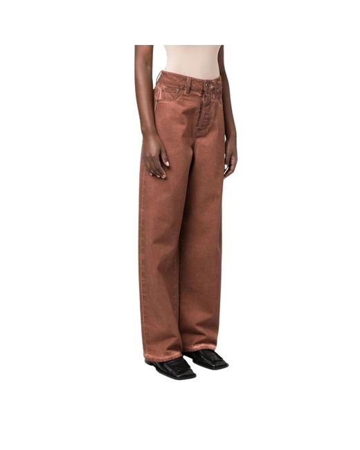 Trousers > straight trousers Uma Wang en coloris Brown