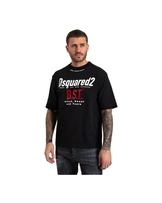 DSquared² Baumwoll-T-Shirt Mit Einzigartigem Design in Black für Herren