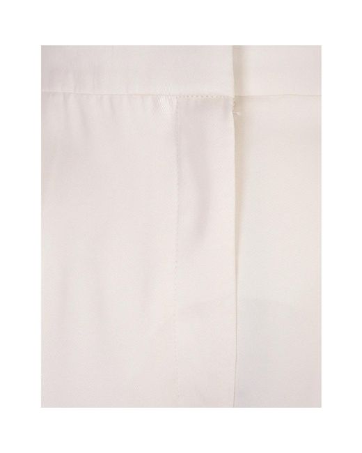 Alexander McQueen White Weite bein elfenbein viskose hose