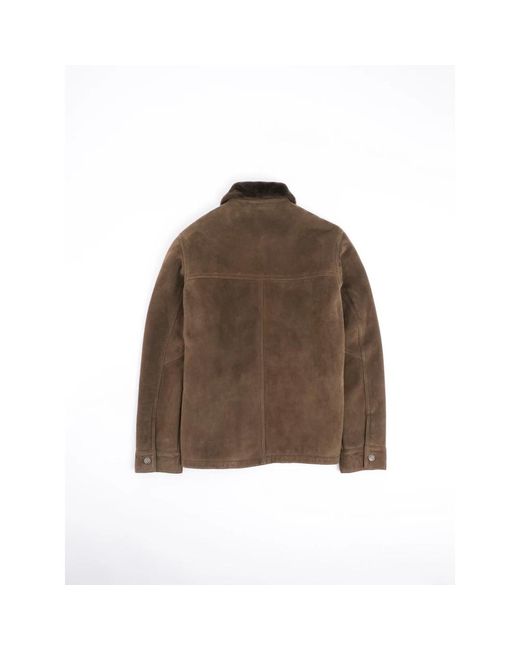 Giorgio Brato Brown Leather Jackets for men