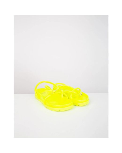 Chiara Ferragni Yellow Flat Sandals