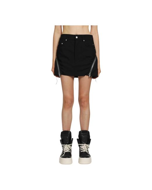 Rick Owens Black Denim Skirts