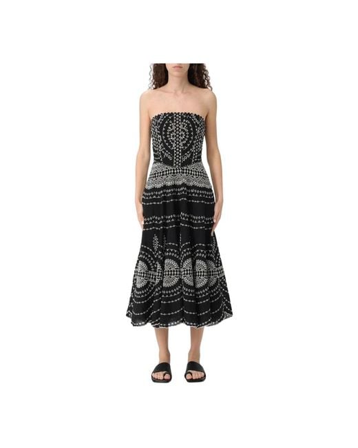 Charo Ruiz Zwarte Kant Maxi Jurk in het Black