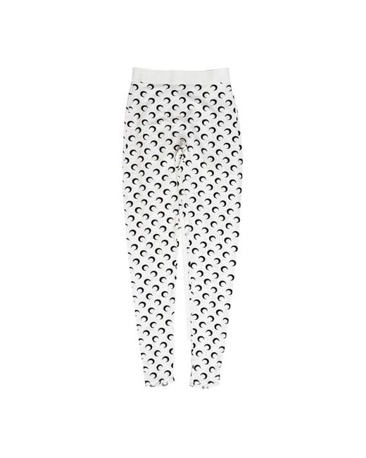 MARINE SERRE White Fuseaux Moon Leggings