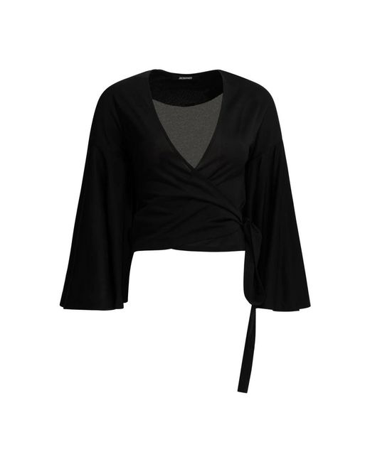 Jacquemus Wrap Knit Top in het Black