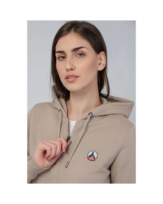 J.O.T.T Hoodies & Sweatvesten ,Katoen Hooded Zip-Up Sweatshirt Oaxaca in het Brown