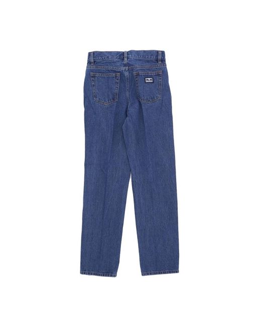 Obey Jeans ,Blauw ,Denim Denim Jeans Met Eyes Logo in het Blue voor heren