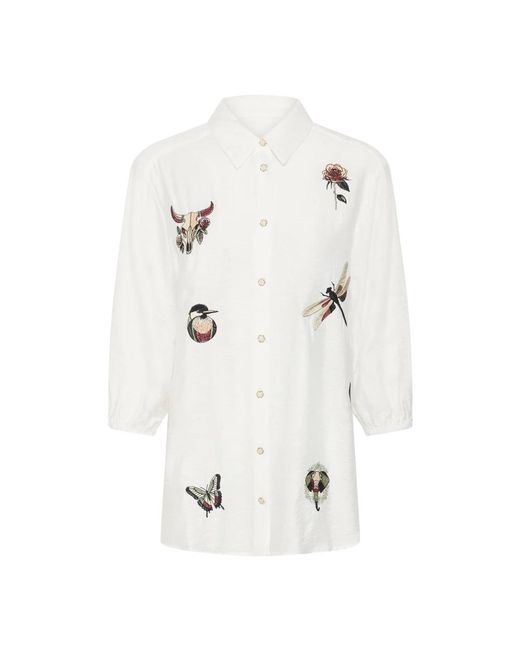 Shirts Cream de color White