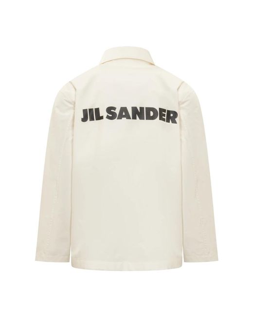 Jil Sander Back Logo Coach Jacket in het White voor heren