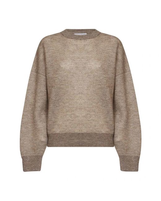 Brunello Cucinelli Brown Round-Neck Knitwear