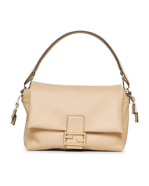 Fendi Lichtroze Leren Handtas Met Gouden Hardware in het Natural
