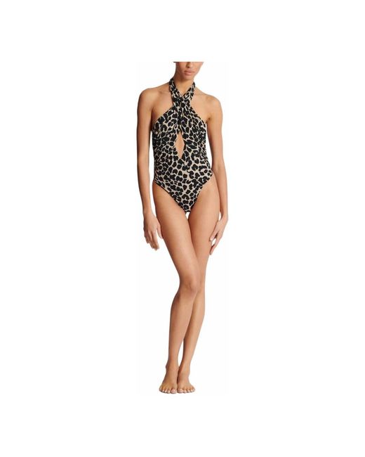 Balmain Badmode ,Veelkleurig ,Eendelig Luipaardpatroon Badpak in het Metallic