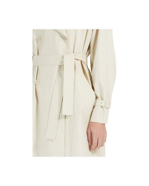 Max Mara White Belted Coats