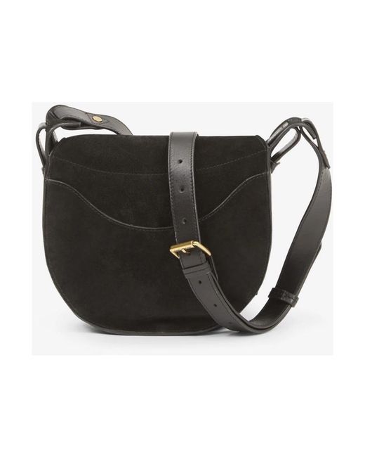 Isabel Marant Black Schwarze samt-schultertasche mit verstellbarem riemen isabel marant étoile