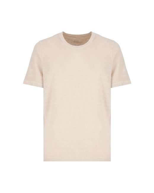 120% Lino S t-shirt mit rundhalsausschnitt für männer in Natural für Herren