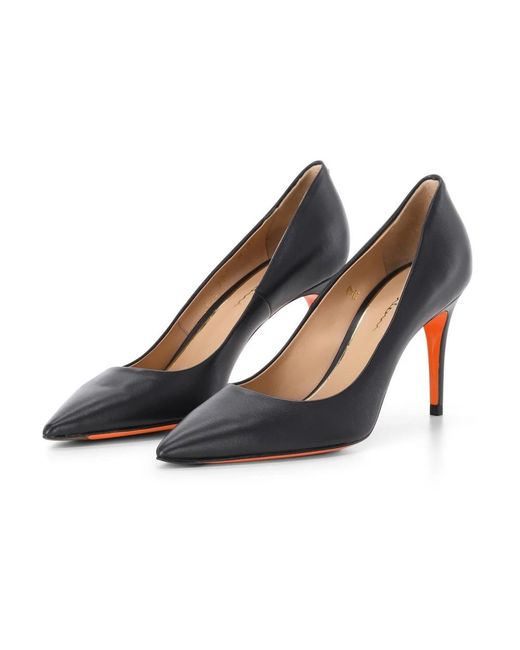 Santoni Schoenen ,Zwart ,Leer Pumps in het Blue