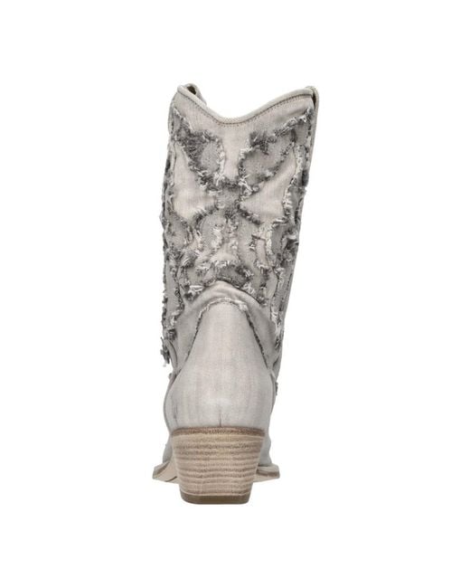 Vic Matié Gray Cowboy & Biker Boots