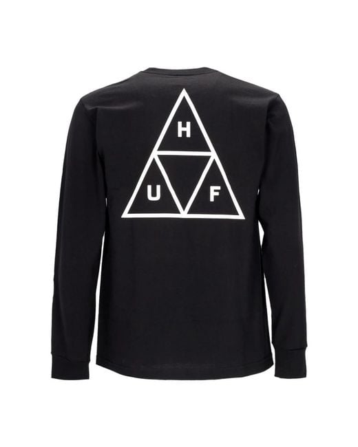 Long Sleeve Tops Huf de hombre de color Black