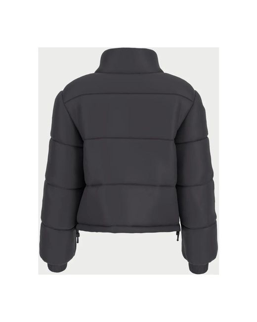 Guess Jassen ,Zwart ,Zwarte Gewatteerde Pufferjas Voor Vrouwen in het Gray