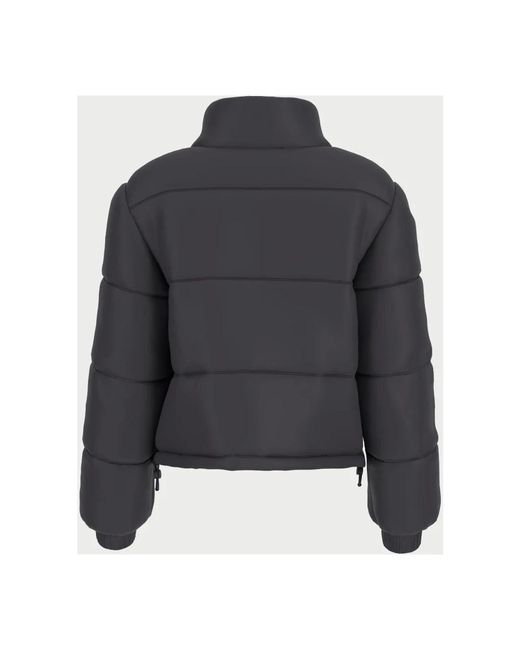 Guess Jassen ,Zwart ,Zwarte Gewatteerde Pufferjas Voor Vrouwen in het Gray
