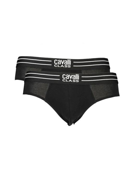 Intimo nero in cotone con elastico in vita di Roberto Cavalli in Black da Uomo