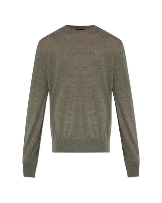 DSquared² Wool Crewneck in het Green voor heren