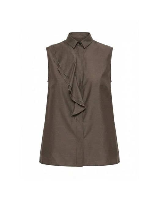 Peserico Brown Sleeveless Tops