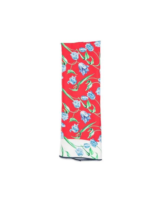 KENZO Red Silk Scarves for men