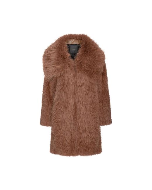 Pinko Brown Faux Fur & Shearling Jackets