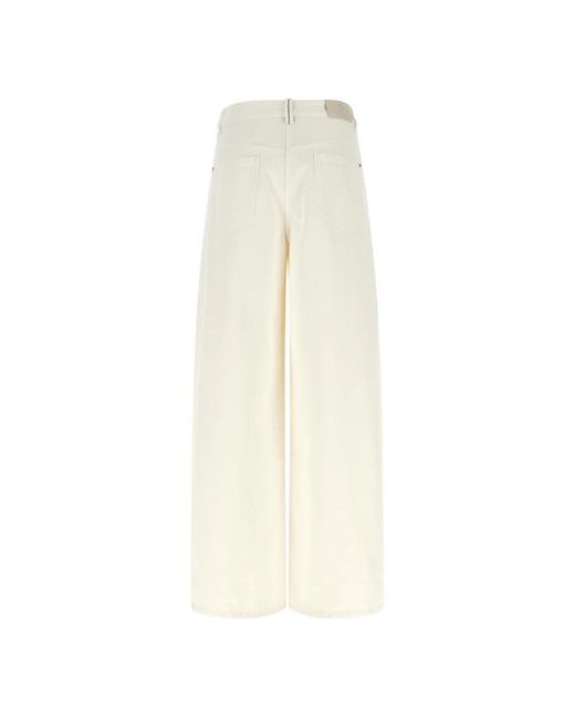 Brunello Cucinelli White Wide Jeans