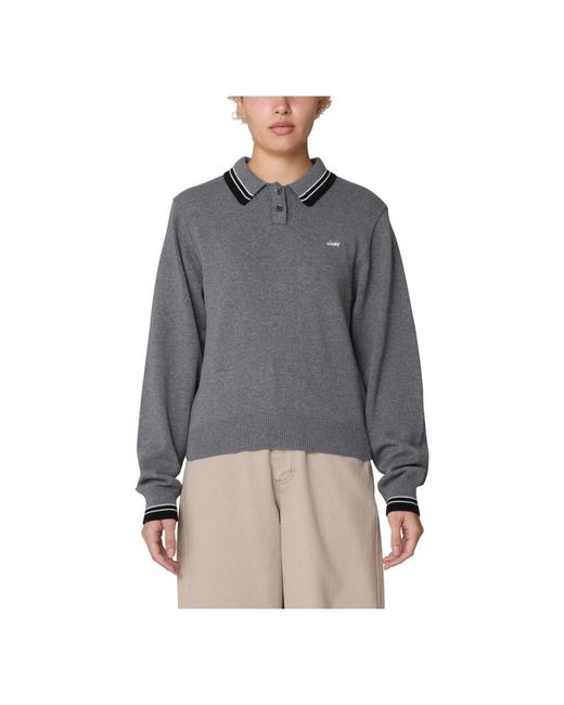 Obey Gray Polo-Pullover