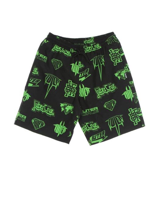 Iuter Badmode ,Zwart ,Polyester Zwarte Hoorns Allover Boardshort Zwembroek in het Green voor heren
