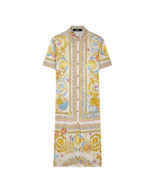 Shirt Dresses Versace en coloris Metallic