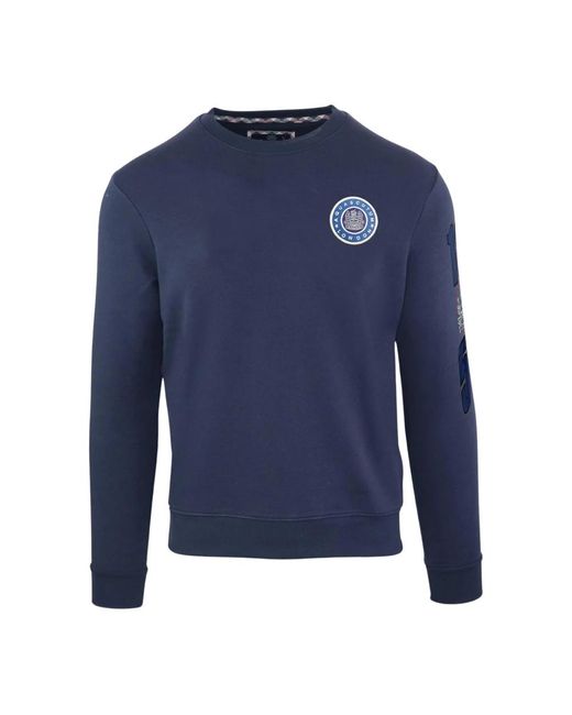 Aquascutum Baumwoll-sweatshirt mit rippenbündchen in Blue für Herren