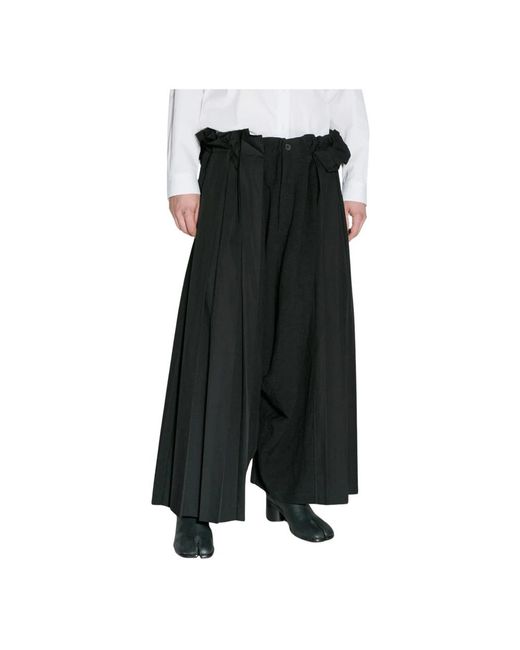 Pantaloni ampia pieghe di Yohji Yamamoto in Black da Uomo