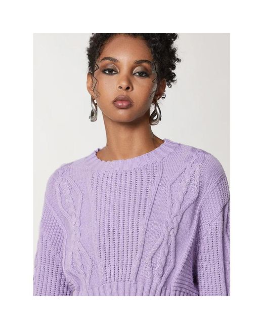 Patrizia Pepe Purple Round-Neck Knitwear