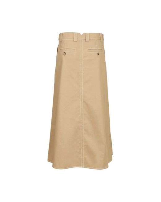 AMI Lange Trapeze Rok in het Natural