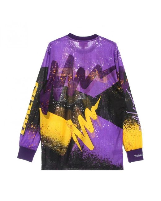 Mitchell & Ness Langarmplatten in Purple für Herren