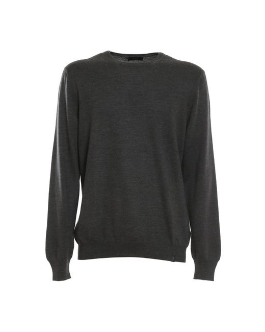 Fay Black Round-Neck Knitwear for men