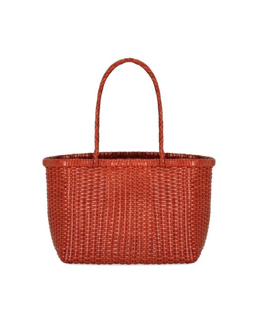 Dragon Diffusion Weave Small Basket Bag in het Red