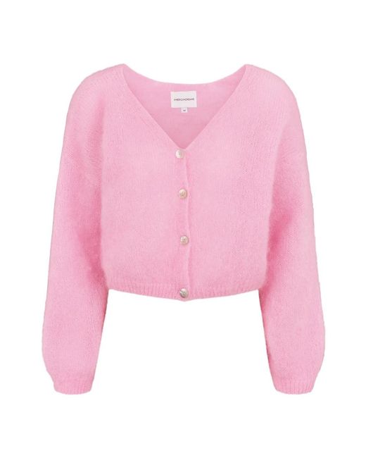 American Dreams Truien & Vesten ,Roze ,Wol Cornelia Cropped Cardigan in het Pink