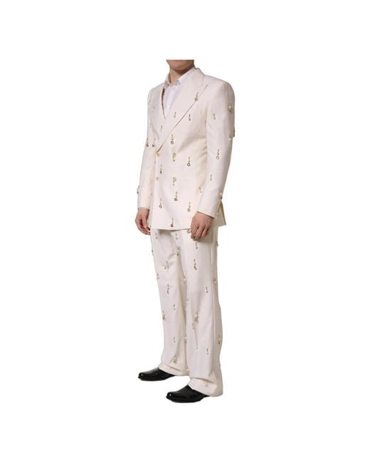 Dolce & Gabbana Natural Double Breasted Suits for men