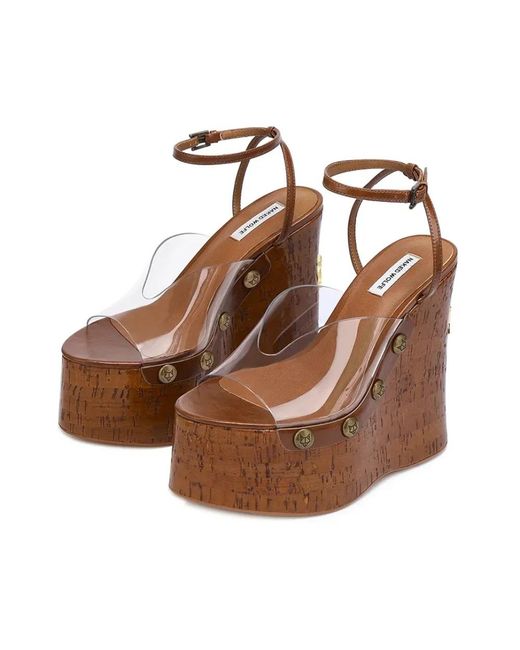 Naked Wolfe Brown Flat Sandalen