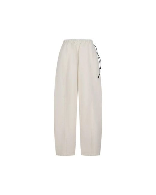 Haikure White Wide Trousers