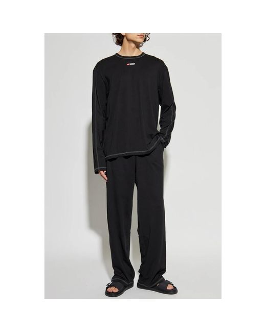 DIESEL Nachtkleding ,Zwart ,Tweed Tweedelige Pyjama's in het Black voor heren