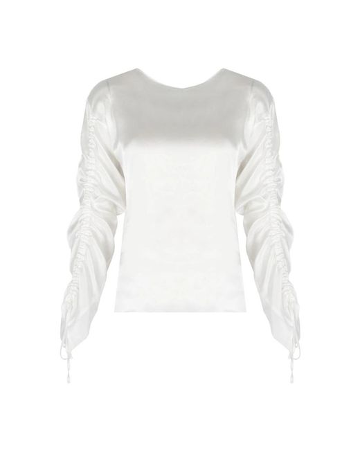 Liu Jo Overhemden ,Wit ,Elegante Blouse Met Ronde Hals in het White
