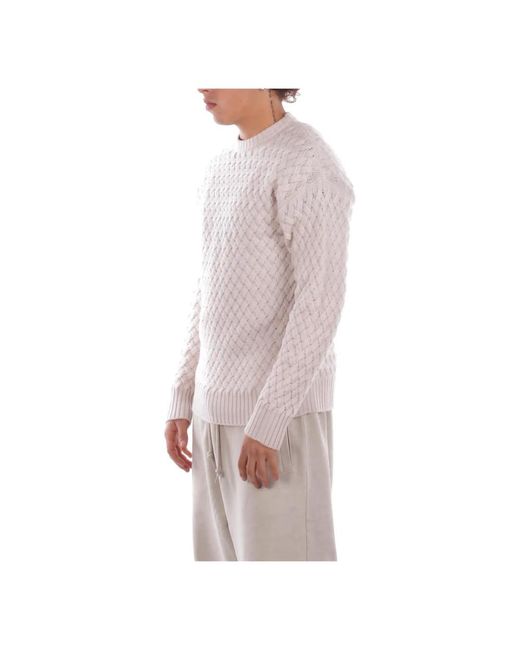 Alpha Studio Gray Round-Neck Knitwear for men