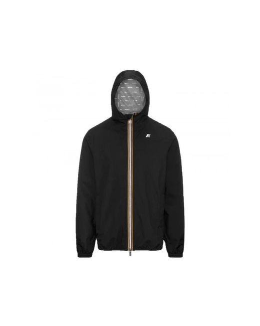 K-Way Jassen ,Zwart ,Leer Stretch Dot Jas in het Black voor heren