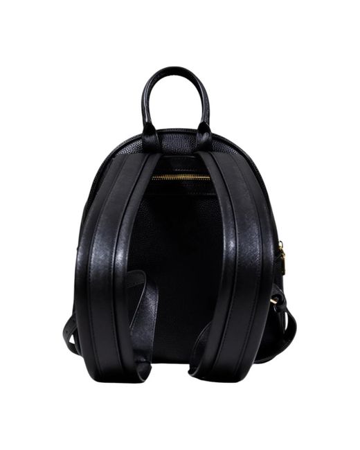Love Moschino Black Strukturierter Gehämmerter Rucksack Aus Kunstleder